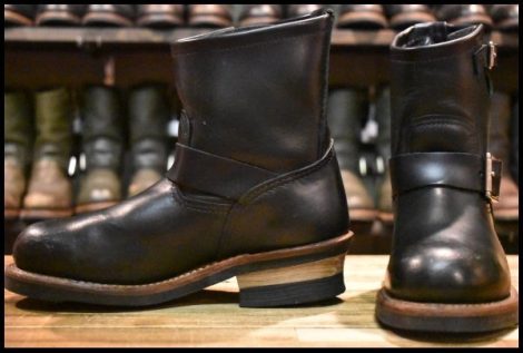 【5.5D 美品 13年】レッドウィング 2976 ショート エンジニア 黒 ブラッククローム スチールトゥ 編み上げ ブーツ redwing HOPESMORE
