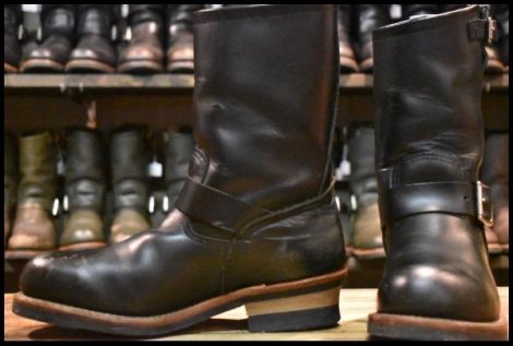 【8D 良品 11年】レッドウィング 2268 エンジニア 黒 ブラッククローム スチールトゥ プルオン ブーツ redwing HOPESMORE