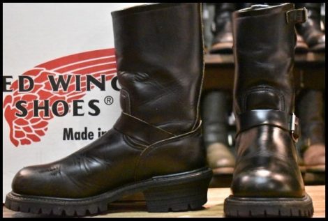 【7D 箱付 良品 PT91刺繍】レッドウィング 8280 ナイフポケット エンジニア 黒 ブラッククローム 2268 ブーツ redwing HOPESMORE