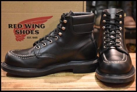 【7.5E 箱付 良品 23年】レッドウィング 8133 スーパーソール 黒 ブラッククローム モックトゥ レースアップ ブーツ redwing HOPESMORE