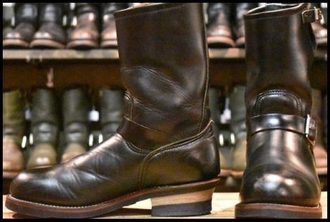 【8.5D 良品 PT91刺繍 98年】レッドウィング 2268 エンジニア ブーツ 黒 ブラック クローム スチールトゥ redwing HOPESMORE