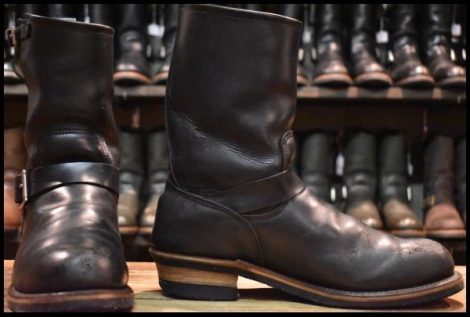 【10D 良品 PT99プリント 旧シルエット 05年】レッドウィング 2268 エンジニア 黒 ブラッククローム ブーツ redwing HOPESMORE