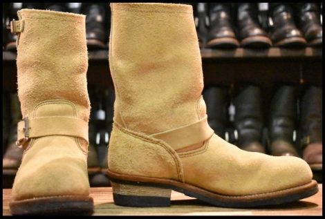 【8.5D 良品 13年】レッドウィング 8268 スエード エンジニア ホーソーンアビレーンラフアウト ベージュ ブーツ redwing HOPESMORE