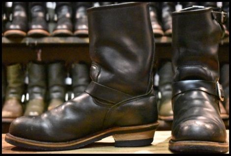 【10D 良品 PT99プリント 旧シルエット 05年】レッドウィング 2268 エンジニア 黒 ブラッククローム ブーツ redwing HOPESMORE