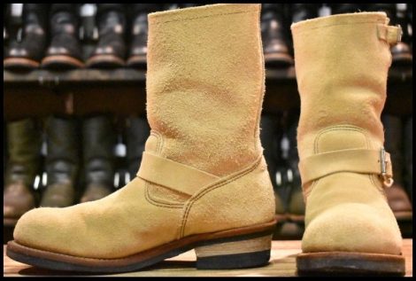 【8.5D 良品 13年】レッドウィング 8268 スエード エンジニア ホーソーンアビレーンラフアウト ベージュ ブーツ redwing HOPESMORE