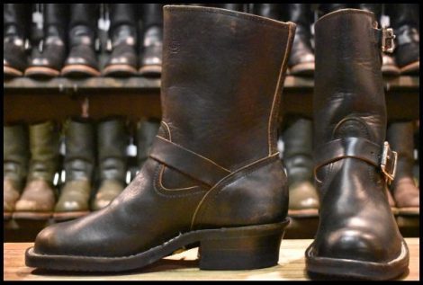 【9E 良品】NICKS ニックス エンジニア ブラッククロムエクセル 黒 9インチハイト ビブラム430シングル ブーツ ホワイツ ノマド HOPESMORE