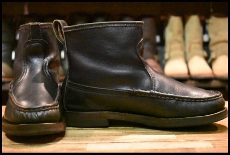 【8? 良品】RUSSELL MOCCASIN ラッセルモカシン ノックアバウト ブラック 黒 プルオン ブーツ HOPESMORE