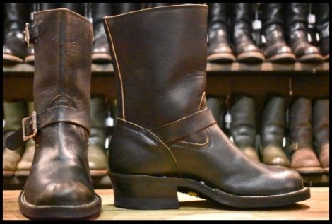 【9E 良品】NICKS ニックス エンジニア ブラッククロムエクセル 黒 9インチハイト ビブラム430シングル ブーツ ホワイツ ノマド HOPESMORE