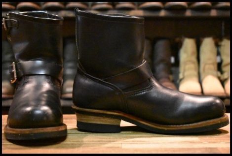 【8D 良品 08年】レッドウィング 2976 ショート エンジニア 黒 ブラッククローム スチールトゥ ブーツ redwing 8182 HOPESMORE