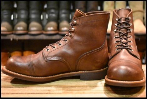 【8.5D 美品 21年】レッドウィング 8111 アイアンレンジ 茶 アンバー ハーネス キャップトゥ レースアップ ブーツ redwing HOPESMORE