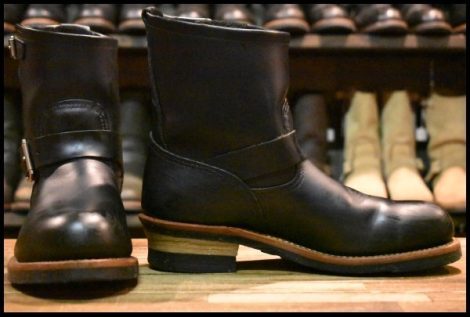 【9D 良品 10年】レッドウィング 2976 ショート エンジニア 黒 ブラッククローム スチールトゥ ブーツ redwing 8182 HOPESMORE