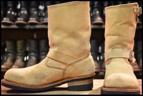【7.5D 良品 07年】レッドウィング 8268 スエード エンジニア ホーソーンアビレーンラフアウト スチールトゥ ブーツ redwing HOPESMORE