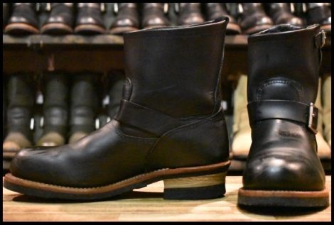 【9D 良品 10年】レッドウィング 2976 ショート エンジニア 黒 ブラッククローム スチールトゥ ブーツ redwing 8182 HOPESMORE