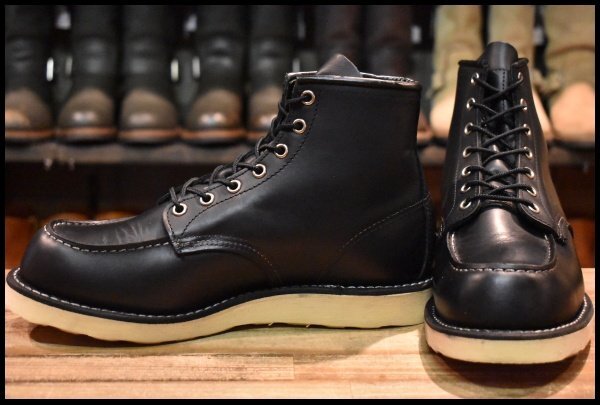 【8E 美品 10年】レッドウィング 8179 アイリッシュセッター 黒 ブラッククローム モックトゥ 編み上げ ブーツ redwing HOPESMORE