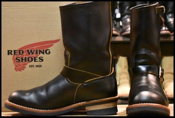 【10.5D 箱付 良品 25年】レッドウィング 2966 ブラック クローンダイク エンジニア 茶芯 黒 ブーツ redwing 9268 HOPESMORE