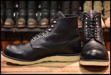 【10D 良品 11年】レッドウィング 8165 アイリッシュセッター 黒 ブラッククローム プレーントゥ 編み上げ ブーツ redwing HOPESMORE