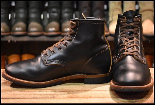 【7.5D 良品 24年】レッドウィング 9060 ベックマン ブラッククローンダイク 黒 茶芯 フラットボックス ブーツ redwing HOPESMORE