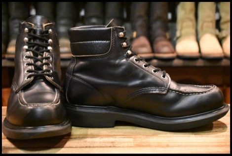 【9E 良品 羽タグ 98年】レッドウィング 8133 スーパーソール 黒 ブラッククローム モックトゥ レースアップ ブーツ redwing HOPESMORE