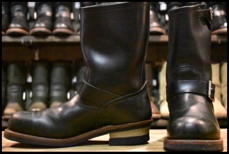 【8D 良品 11年】レッドウィング 2268 エンジニア 黒 ブラッククローム スチールトゥ プルオン ブーツ redwing HOPESMORE