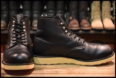 【9D 良品 犬タグ 99年】レッドウィング 8165 アイリッシュセッター 黒 ブラッククローム プレーントゥ ブーツ redwing HOPESMORE