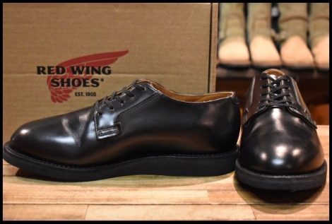 【8EE 箱付 美品 24年】レッドウィング 101 ポストマン シューズ 黒 ブラック シャパラル 短靴 ブーツ redwing HOPESMORE