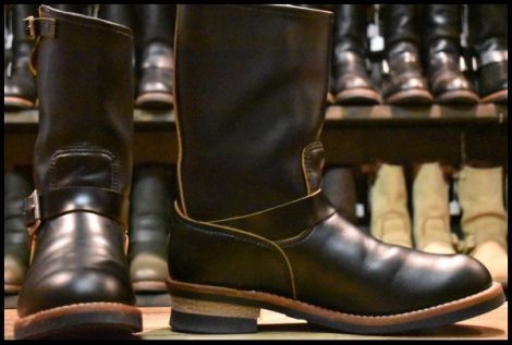 【10.5D 箱付 良品 25年】レッドウィング 2966 ブラック クローンダイク エンジニア 茶芯 黒 ブーツ redwing 9268 HOPESMORE