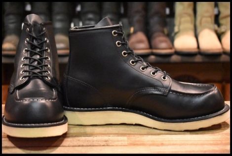 【8E 美品 10年】レッドウィング 8179 アイリッシュセッター 黒 ブラッククローム モックトゥ 編み上げ ブーツ redwing HOPESMORE