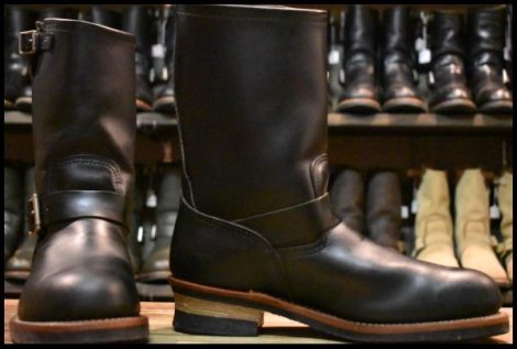 【9.5D 良品 10年】レッドウィング 2268 エンジニア 黒 ブラッククローム スチールトゥ プルオン ブーツ redwing HOPESMORE