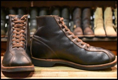 【9D 良品 18年】レッドウィング 8825 アウティング 黒 ブラック プレーリー 茶芯 先芯なし レースアップ ブーツ redwing HOPESMORE