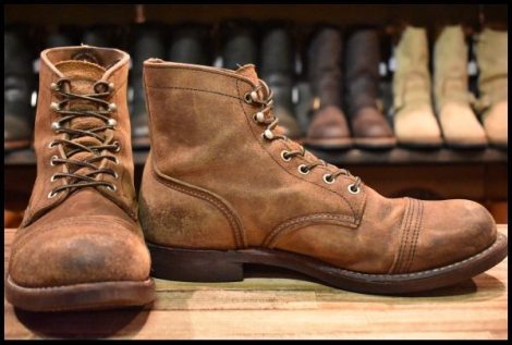 【9D ジャンク 08年】レッドウィング 8113 アイアンレンジ ミュールスキナー ラフアウト ブラウン キャップトゥ ブーツ redwing HOPESMORE