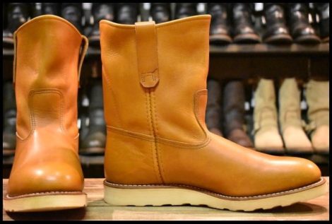 【9.5E 良品 11年】レッドウィング 9866 ゴールドラセット ペコス 茶 プルオン クッションソール ブーツ redwing pecos HOPESMORE