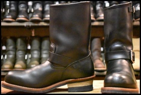 【8D 良品 13年】レッドウィング 2268 エンジニア 黒 ブラッククローム スチールトゥ プルオン ブーツ redwing HOPESMORE