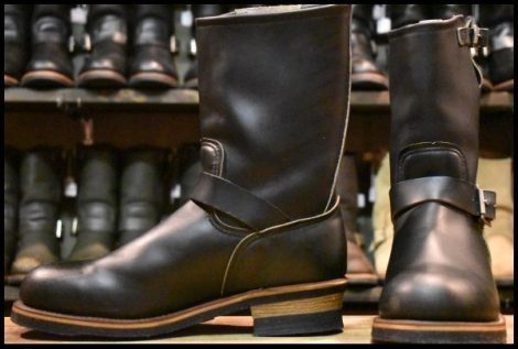 【9.5D 美品 PT91刺繍 98年】レッドウィング 2268 エンジニア ブラッククローム スチールトゥ プルオン ブーツ redwing HOPESMORE