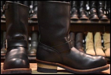 【8D 良品 13年】レッドウィング 2268 エンジニア 黒 ブラッククローム スチールトゥ プルオン ブーツ redwing HOPESMORE