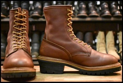 【8D 良品 羽タグ 02年】レッドウィング 618 ロガー 茶 ブラウン スチール無し ロング シンサレート付き ブーツ 4418 redwing HOPESMORE