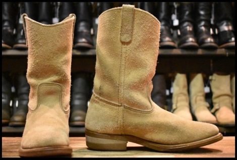 【8.5E 良品 旧羽タグ】レッドウィング 8156 スエード ペコス タン ラフアウト ベージュ プルオン ブーツ redwing pecos HOPESMORE