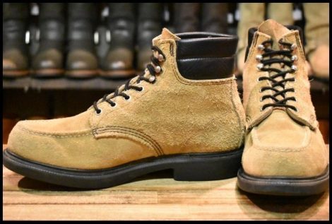 【8.5E? 良品 羽タグ】レッドウィング 8118 スエード スーパーソール ラフアウト モック 編み上げ ブーツ redwing HOPESMORE