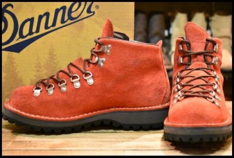 【7.5EE 箱付 良品 白タグ】Danner ダナー マウンテンライト 10300X 赤 スエード ラフアウト レースアップ ブーツ HOPESMORE