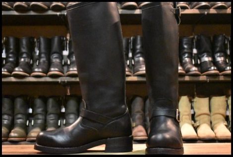【8EE 良品 白タグ】Chippewa チペワ 27909 エンジニア ブラック 黒 スチールトゥ ロング ビブラム ブーツ HOPESMORE