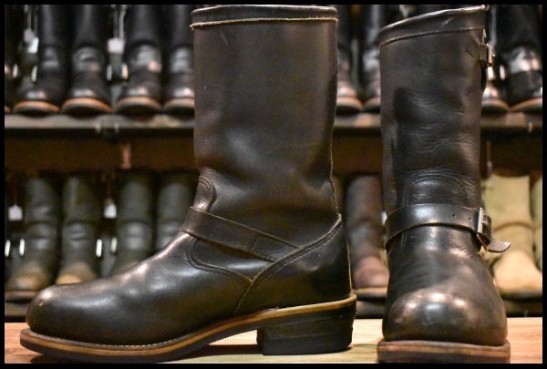 【8.5E 良品 黒タグ PT91 96年】Chippewa チペワ 27899 エンジニア 黒 ブラック 11インチハイト スチールトゥ ブーツ HOPESMORE