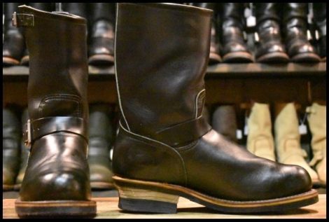【7.5D 良品 PT99プリント 旧シルエット 03年】レッドウィング 2268 エンジニア 黒 ブラック スチールトゥ ブーツ redwing HOPESMORE