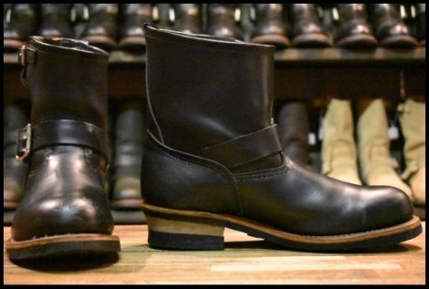 【9D 良品 08年】レッドウィング 2976 ショート エンジニア 黒 ブラッククローム スチールトゥ ブーツ redwing 8182 HOPESMORE