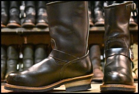 【7.5D 良品 PT99プリント 旧シルエット 03年】レッドウィング 2268 エンジニア 黒 ブラック スチールトゥ ブーツ redwing HOPESMORE