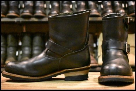 【9D 良品 08年】レッドウィング 2976 ショート エンジニア 黒 ブラッククローム スチールトゥ ブーツ redwing 8182 HOPESMORE