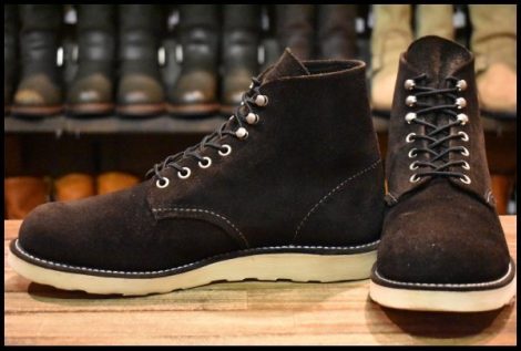 【9D 良品 11年】レッドウィング 8174 黒スエード アイリッシュセッター ブラック ラフアウト プレーントゥ ブーツ redwing HOPESMORE