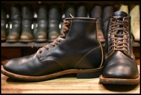 【7.5D 良品 23年】レッドウィング 9060 ベックマン ブラッククローンダイク 黒 茶芯 フラットボックス 編み上げ ブーツ redwing HOPESMORE