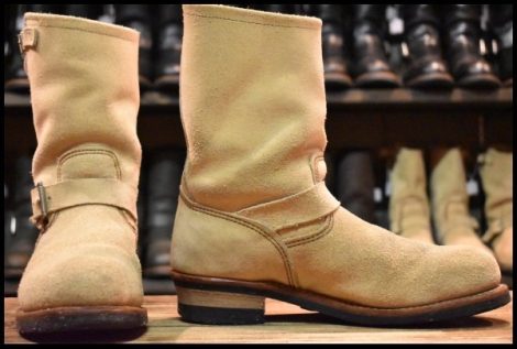【10D 良品 11年】レッドウィング 8268 スエード エンジニア ホーソーンアビレーンラフアウト ベージュ ブーツ redwing HOPESMORE
