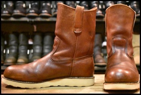 【8D 良品 PT83 92年】レッドウィング 2276 スチール入り ペコス 赤茶 オロラセット プルオン ブーツ redwing pecos HOPESMORE