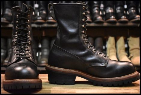 【9.5D? 良品】レッドウィング 8210 ロガー 黒 ブラッククローム スチールトゥ 編み上げ レースアップ ブーツ redwing HOPESMORE