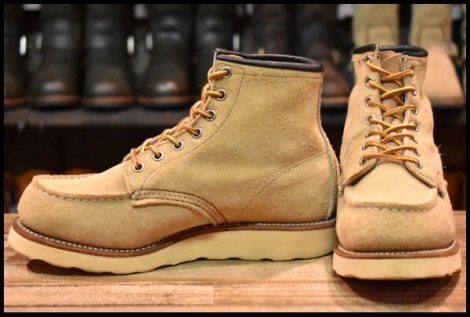 【5E 良品 犬タグ】レッドウィング 8173 スエード アイリッシュセッター タン ラフアウト モックトゥ ブーツ redwing HOPESMORE